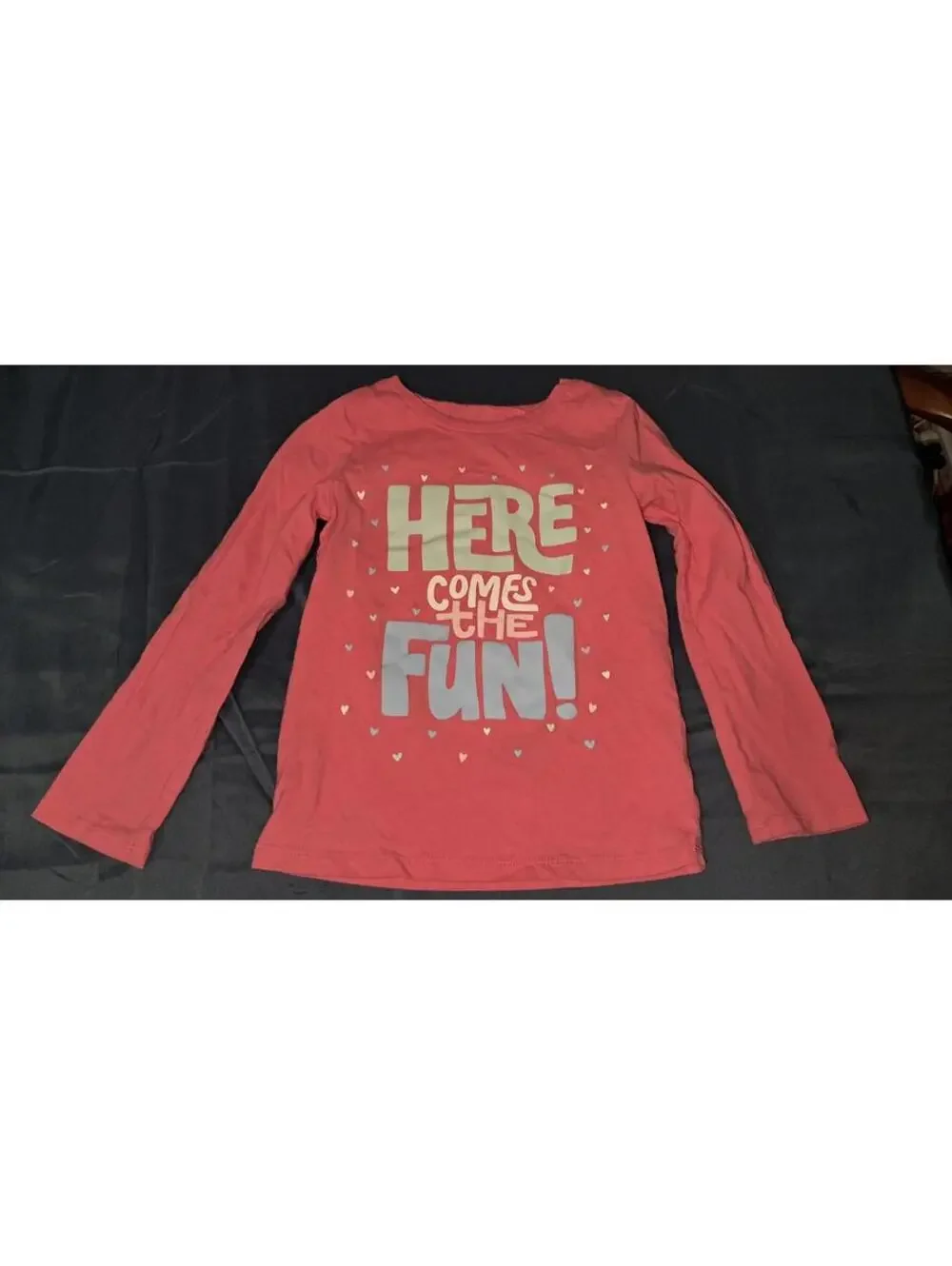 CARTERS GIRLS Size 5/5a HERE Comes The Fun Longsleeve Tee‎ Shirt